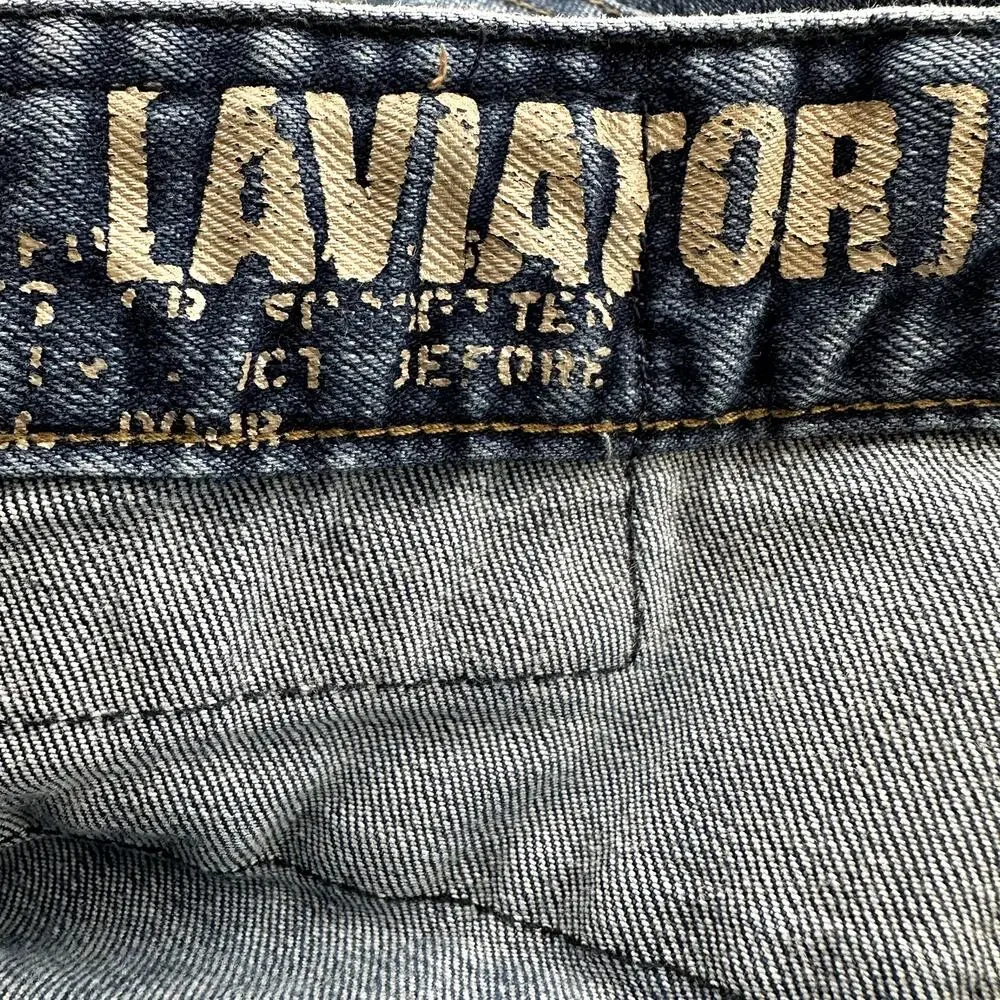 PME Legend Aviator Straight Leg Jeans Low Rise Ankle Classic Denim Blue 34x32